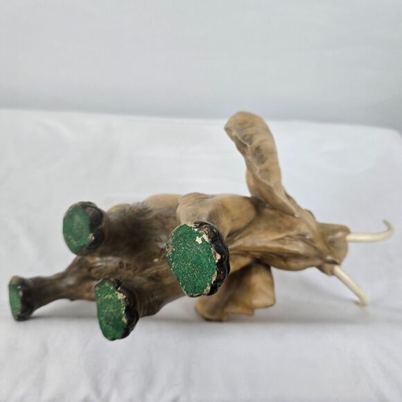 Large Bull Elephant Figurine Signed by Guido Cacciapuoti 10" x 11" x 8" Italy - Picture 3 of 13